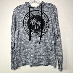 US Apparel Myrtle Beach South Carolina Long Sleeve Hooded Shirt SZ Small